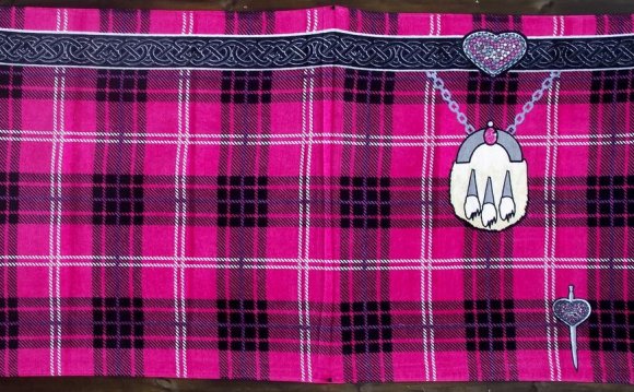 Pink Tartan Kilt Beach