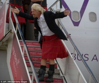 Branson ended up being hoping to draw awareness of Virgin's new domestic services between London Heathrow and Edinburgh, Aberdeen and Manchester