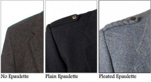 Epaulette choices for Tweed Jacket