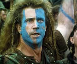 Gibson as Wallace in face paint