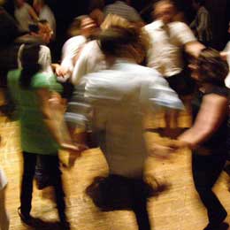 Image of Blurry ceilidh performers