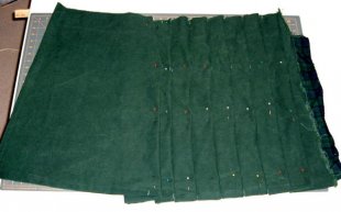 kilt textile, noted and pinned