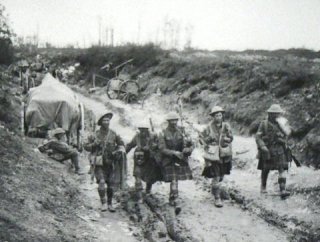 Scots troops with Piper HUK