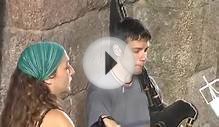 music of Galicia bagpipe and castanets ( in Santiago )
