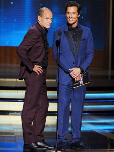 Woody Harrelson and Matthew McConaughey matching Emmys matches