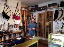 Inside Stirling Bagpipes store