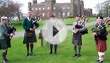 Scottish Bagpipe Music in Front Of Scone Palace Perth